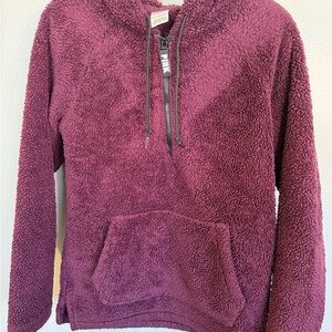 PINK Victoria's Secret Sherpa Hoodie - Deep Purple
